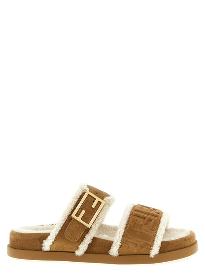 Fendi Sandalias Beige De Cuero De Becerro - Confort Sólido
