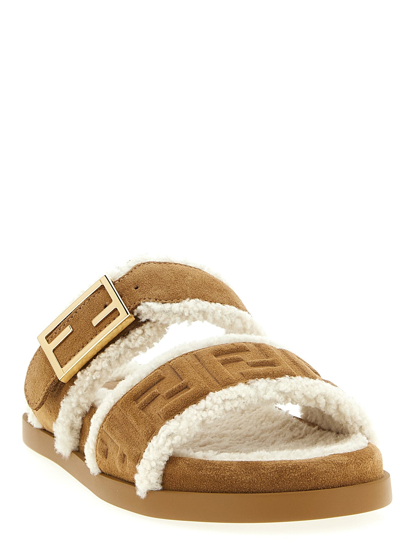 Fendi Sandalias Beige De Cuero De Becerro - Confort Sólido