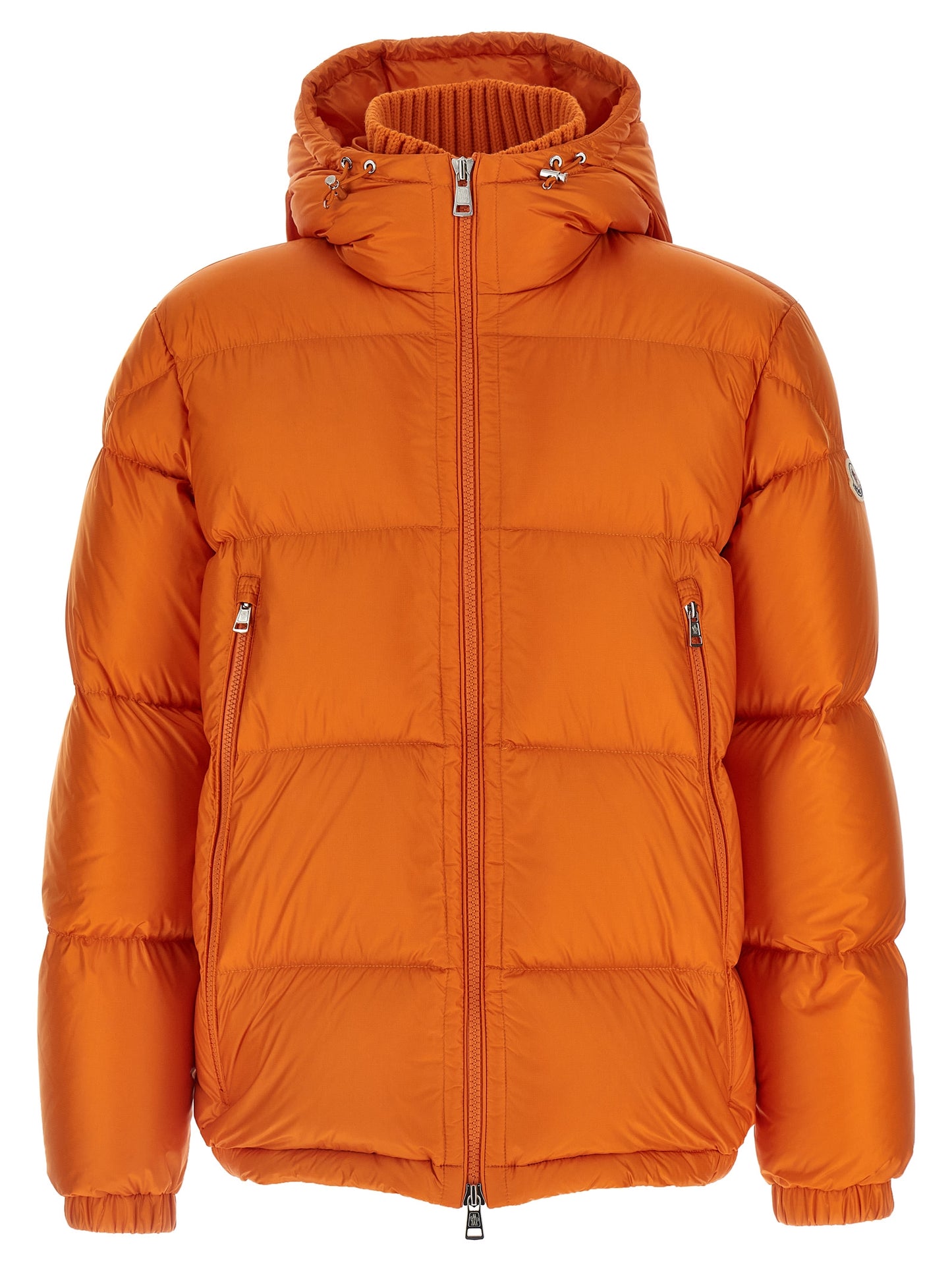 Chaqueta Moncler naranja de poliamida de largo completo