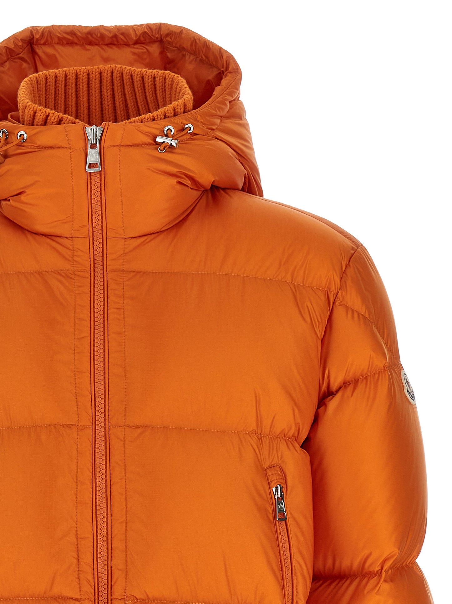 Chaqueta Moncler naranja de poliamida de largo completo