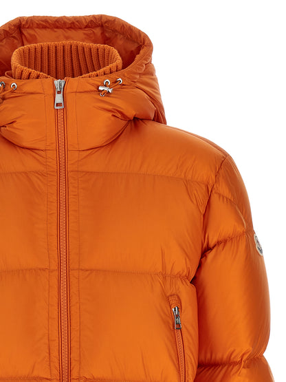 Chaqueta Moncler naranja de poliamida de largo completo