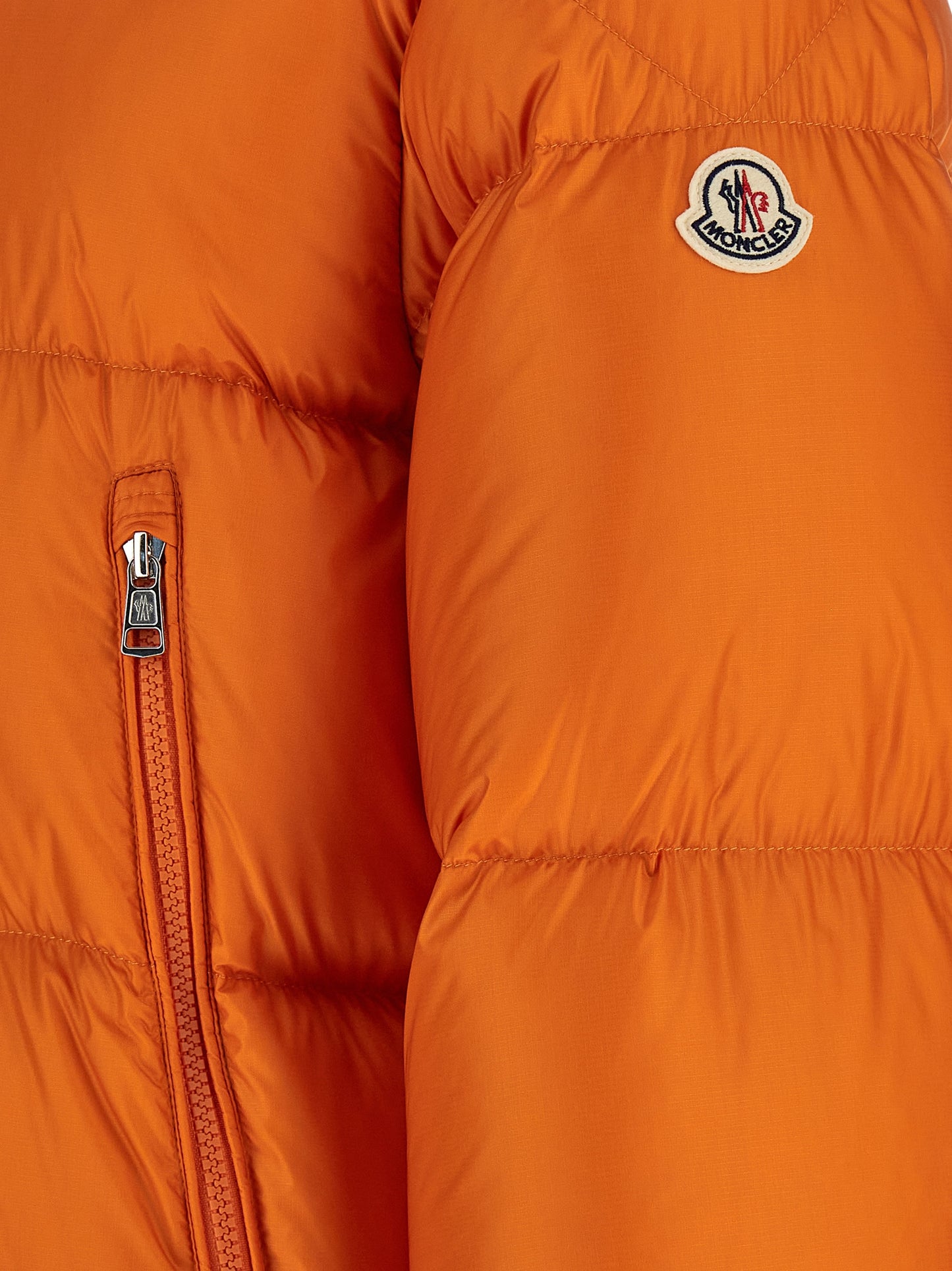 Chaqueta Moncler naranja de poliamida de largo completo