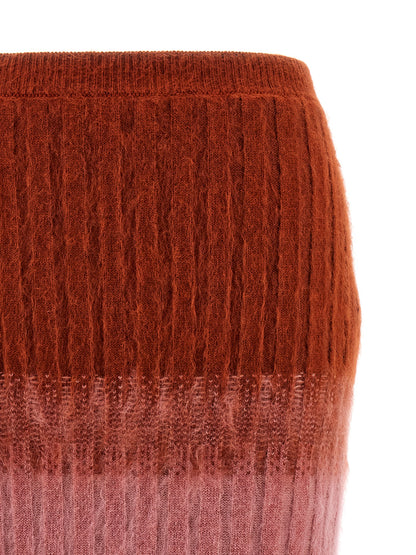 Fendi Falda Midi De Lana Multicolor - Silueta Y Acabado Visual