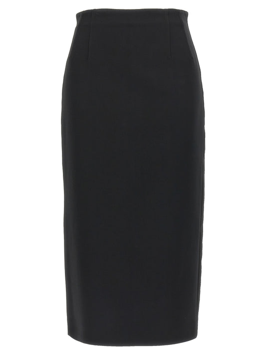 Falda midi de viscosa negra Max Mara