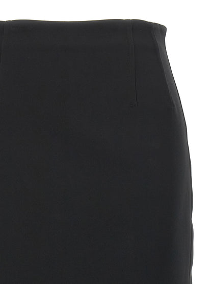 Max Mara Black Viscose Midi Skirt