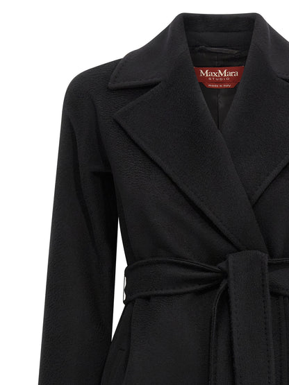 Abrigo Max Mara de lana virgen negra