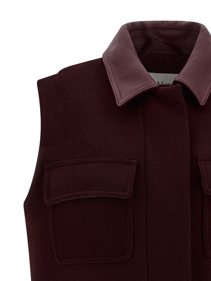 Chaqueta sin mangas Max Mara burdeos de lana virgen