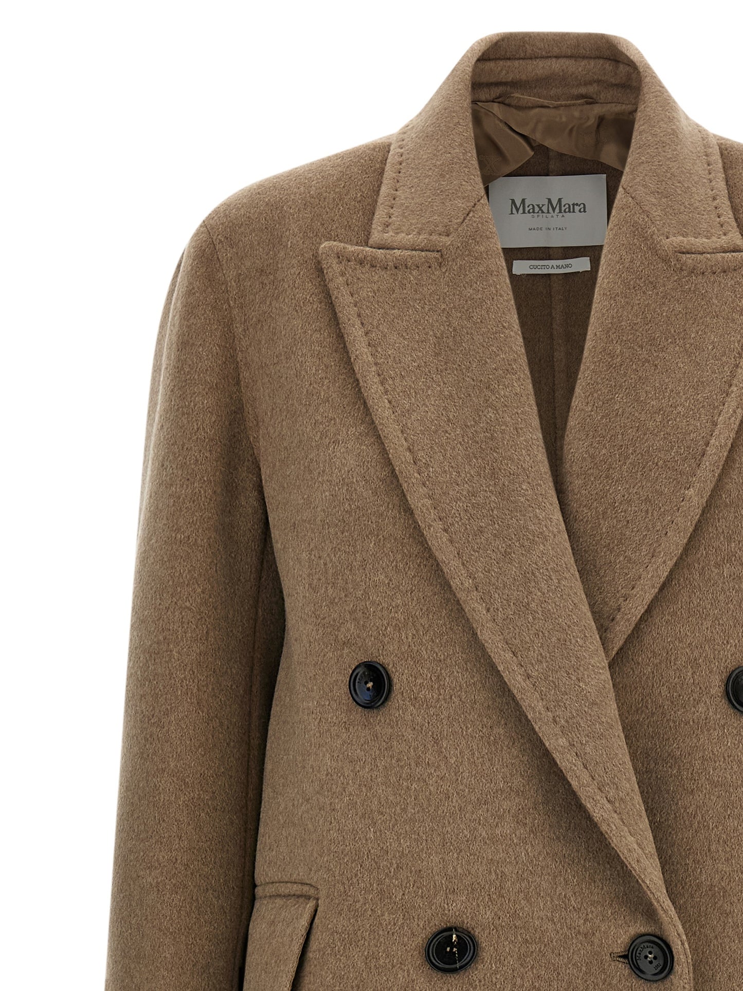 Abrigo Max Mara de cachemir beige