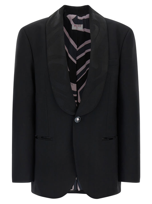 Blazer de lana virgen negro Emilio Pucci