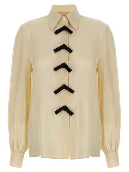 Blusa de seda beige Valentino Garavani