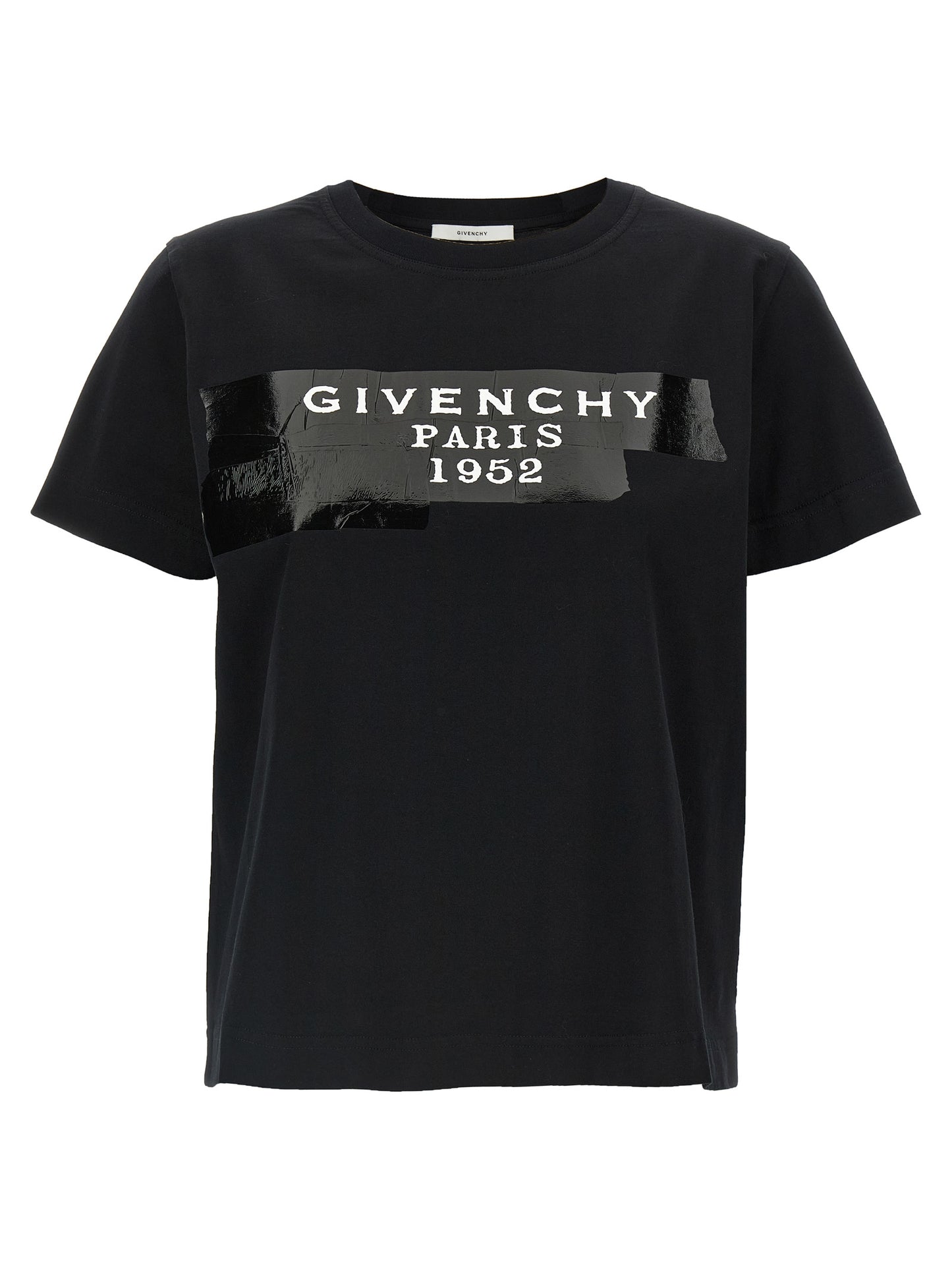 Givenchy Camiseta Negra De Algodón - Corte Contemporáneo