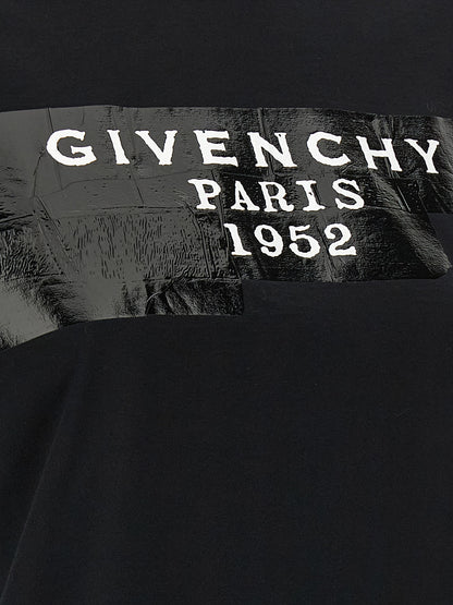Givenchy Camiseta Negra De Algodón - Corte Contemporáneo