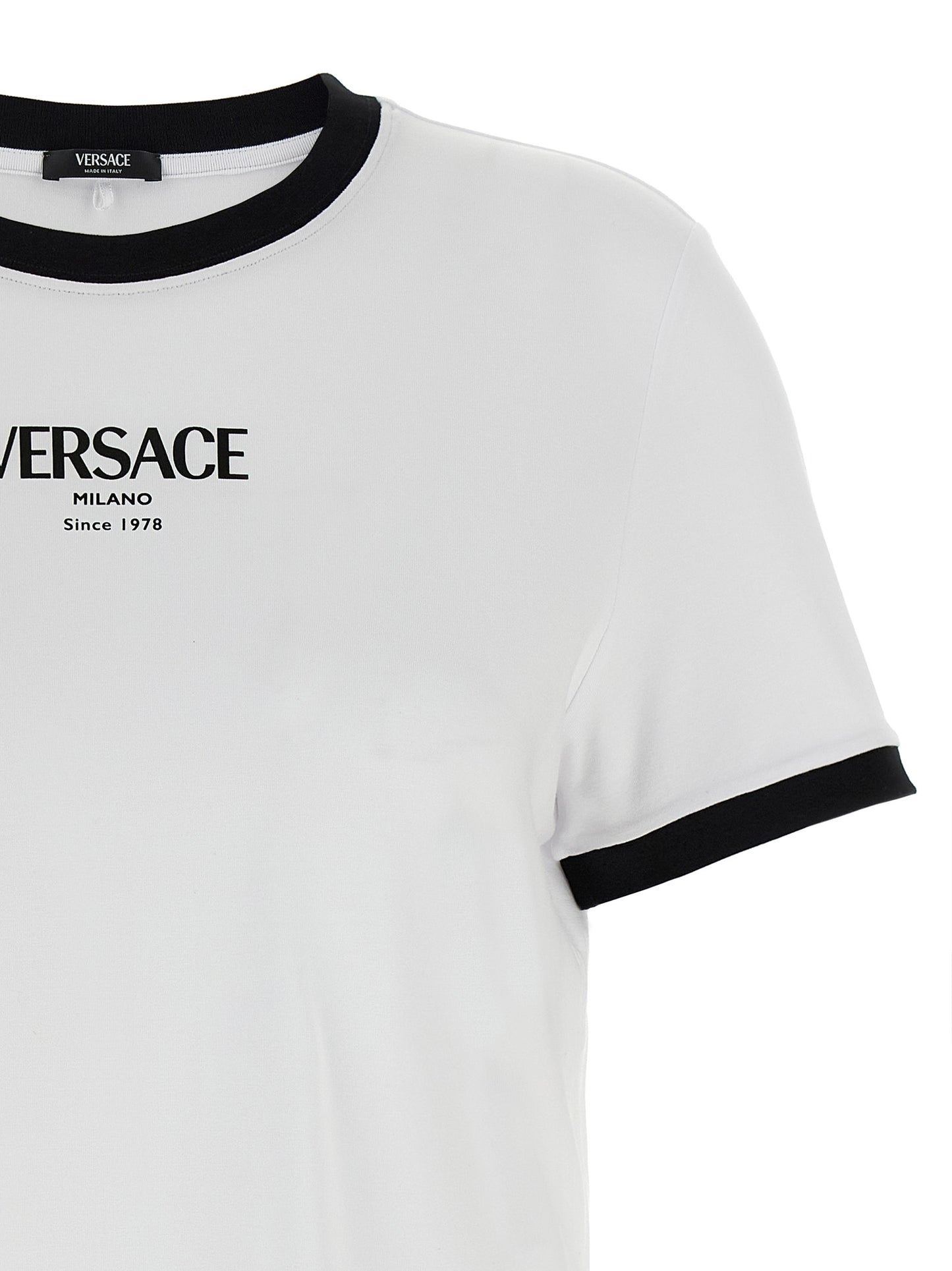 Camiseta de viscosa bicolor de Versace