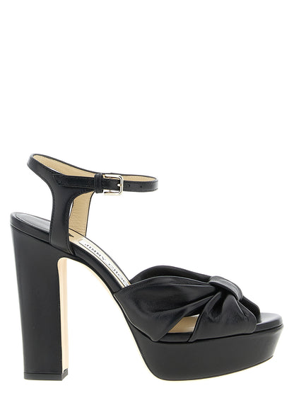 Sandales Jimmy Choo en cuir noir à talon aiguille