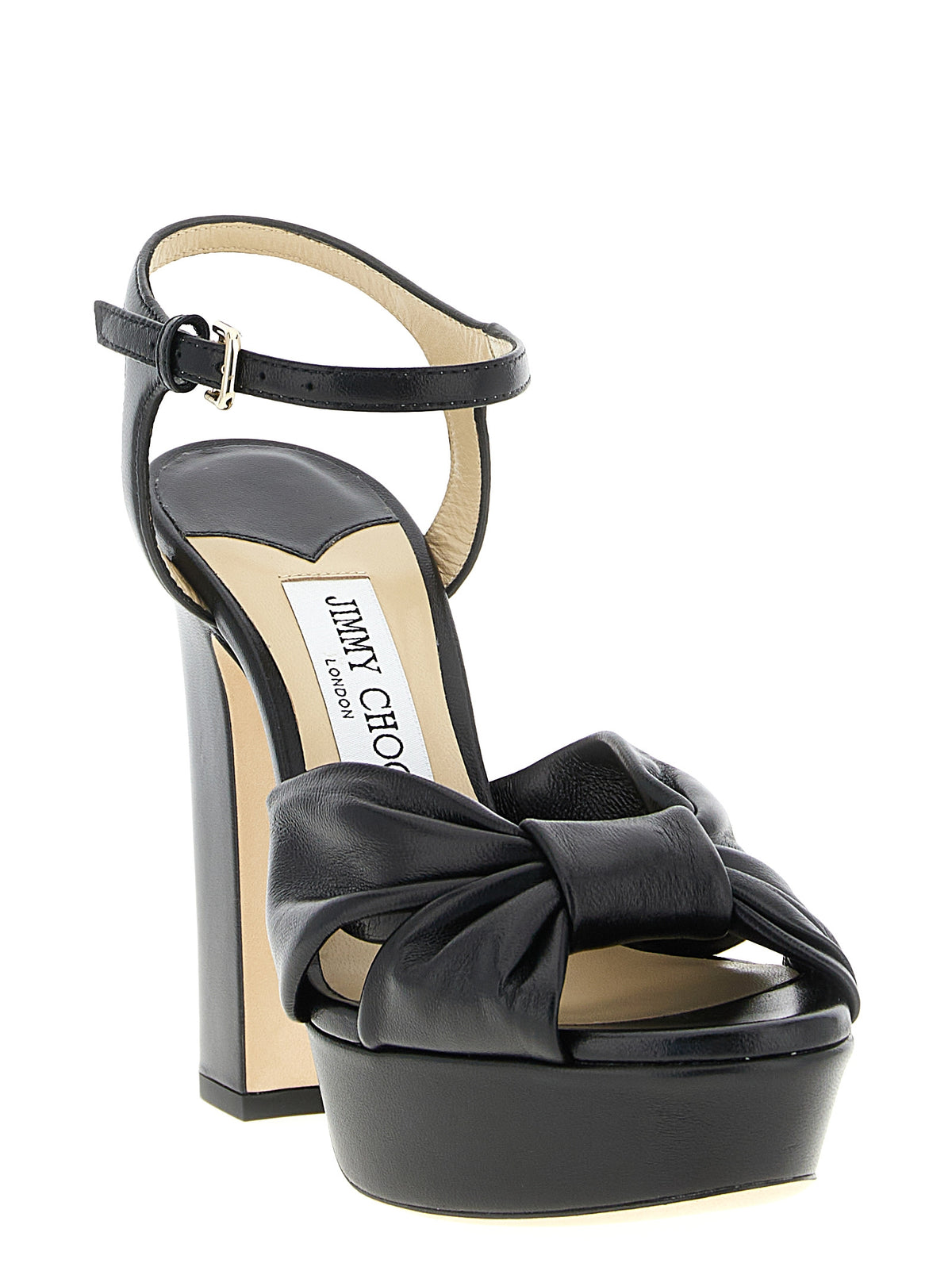 Sandales Jimmy Choo en cuir noir à talon aiguille