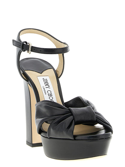 Sandales Jimmy Choo en cuir noir à talon aiguille