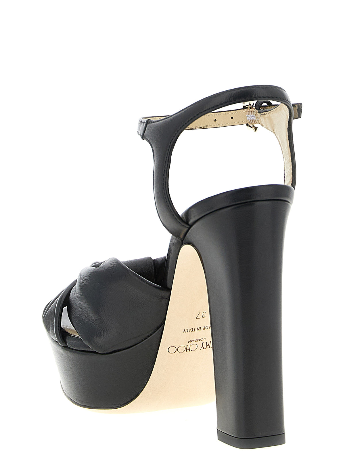 Sandales Jimmy Choo en cuir noir à talon aiguille