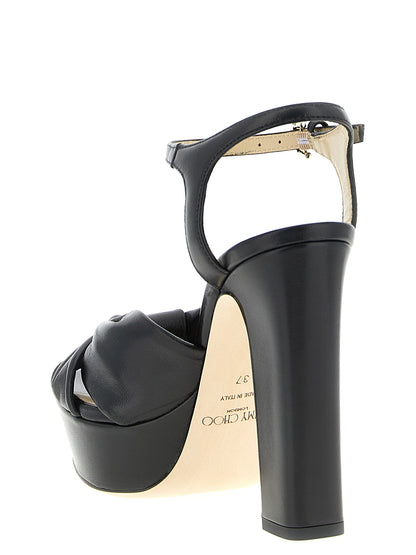 Sandales Jimmy Choo en cuir noir à talon aiguille