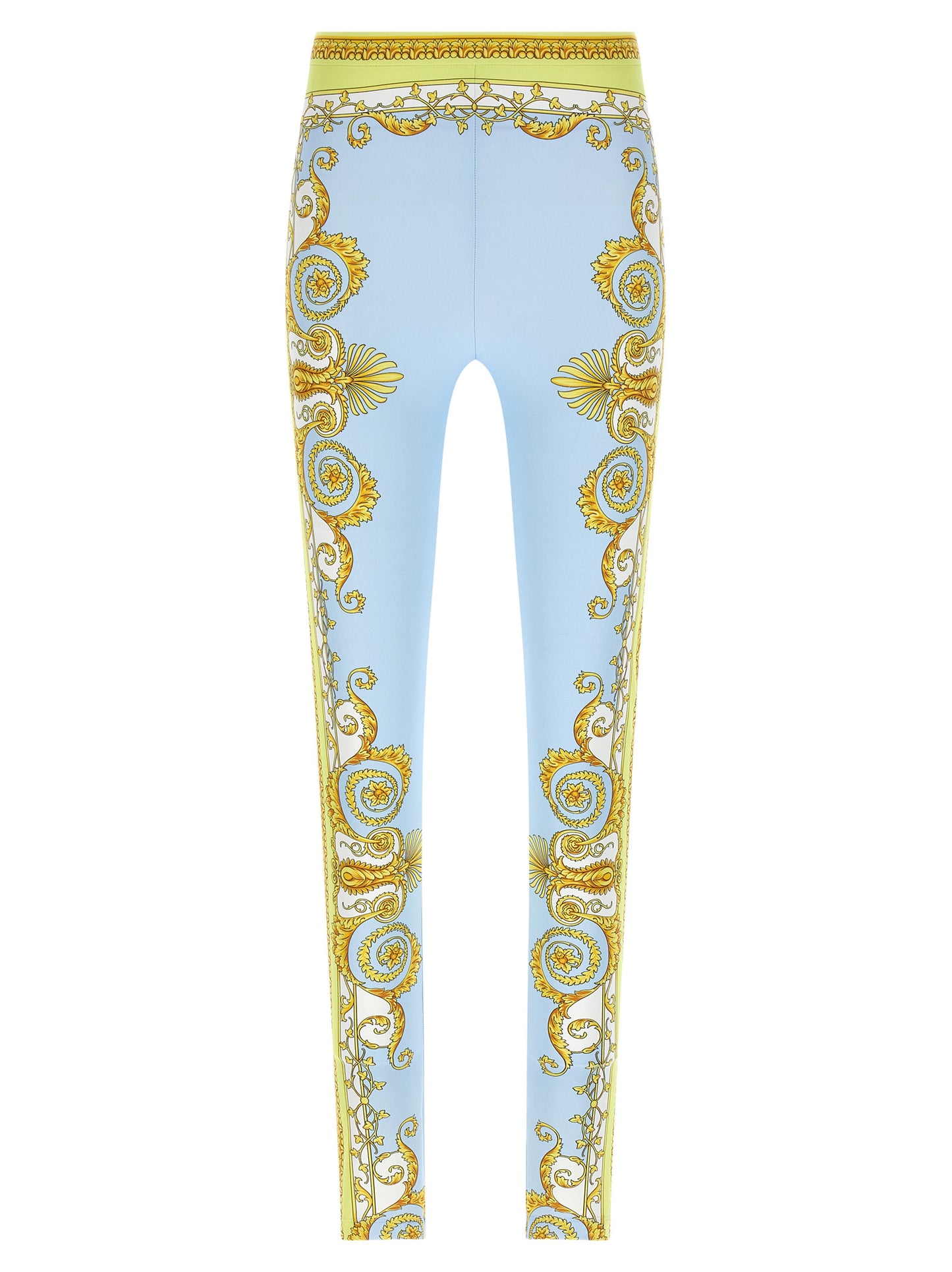 Leggings de nailon azules de Versace