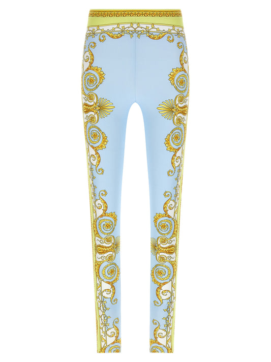 Leggings de nailon azules de Versace
