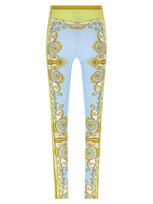 Leggings de nailon azules de Versace