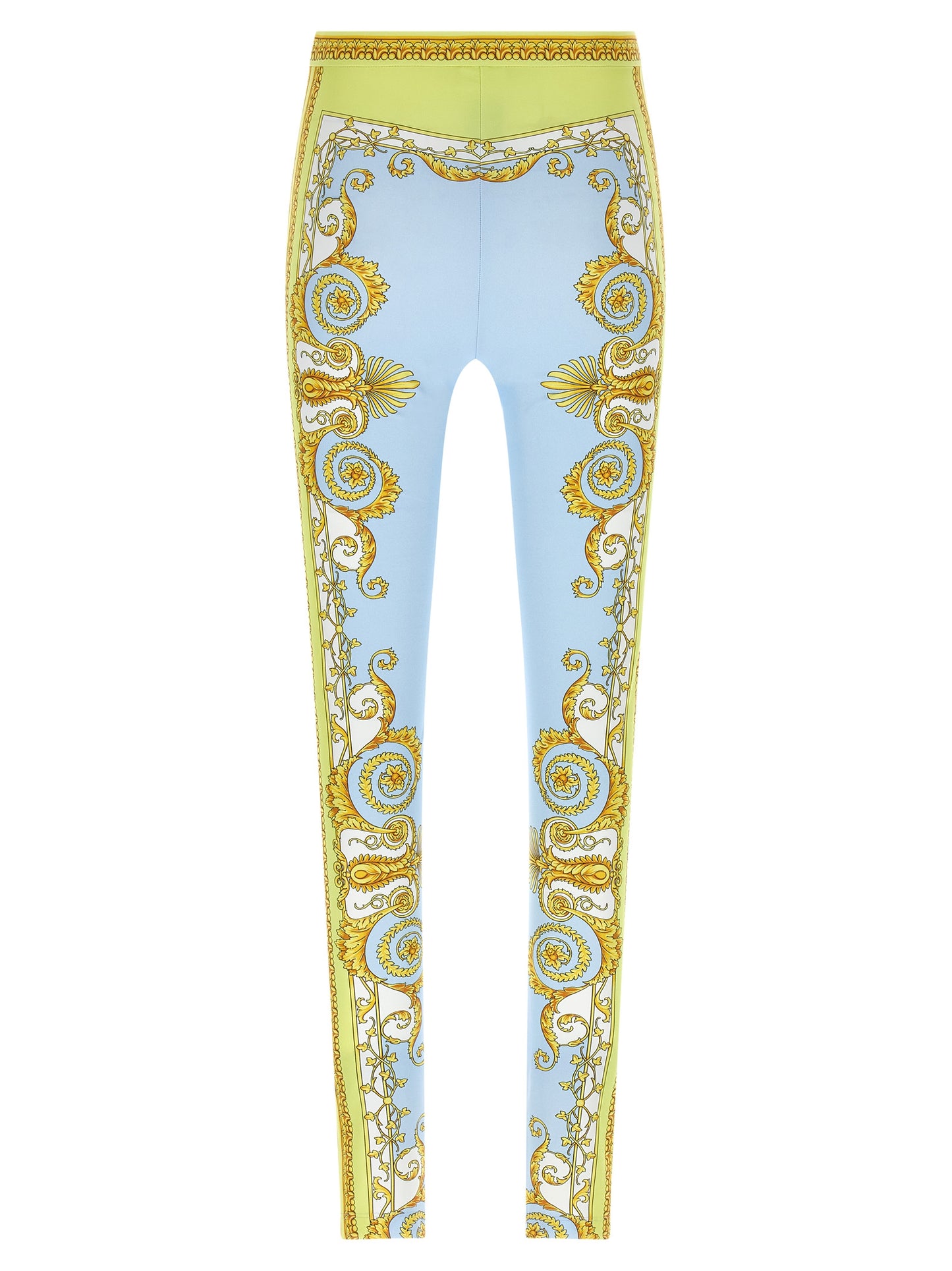 Leggings de nailon azules de Versace