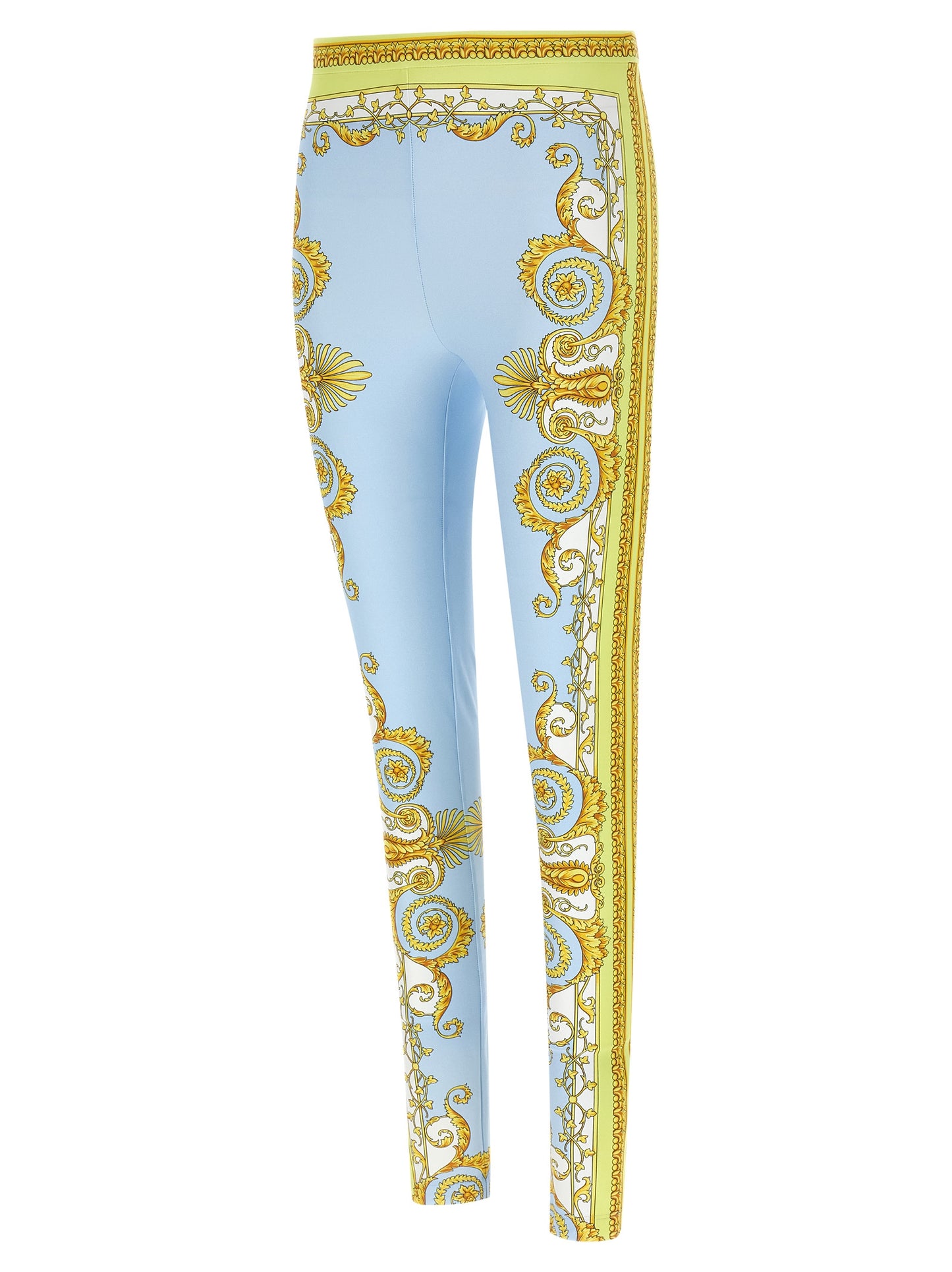 Leggings de nailon azules de Versace