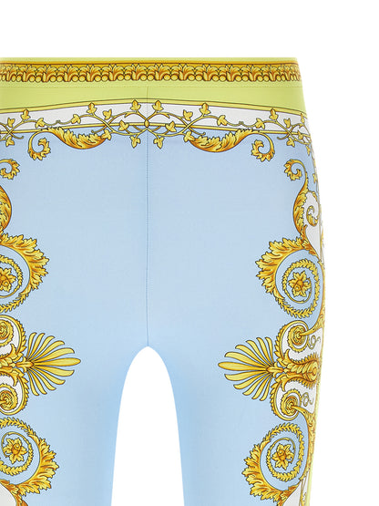 Leggings de nailon azules de Versace