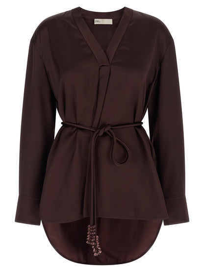 Blusa Tory Burch de viscosa color burdeos
