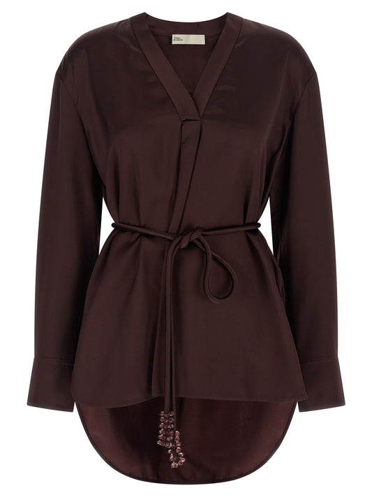 Blusa Tory Burch de viscosa color burdeos