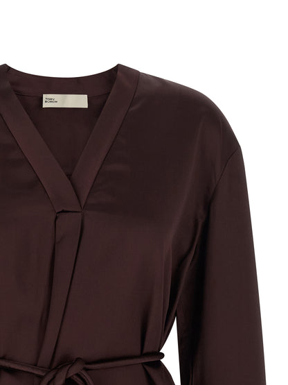 Blusa Tory Burch de viscosa color burdeos