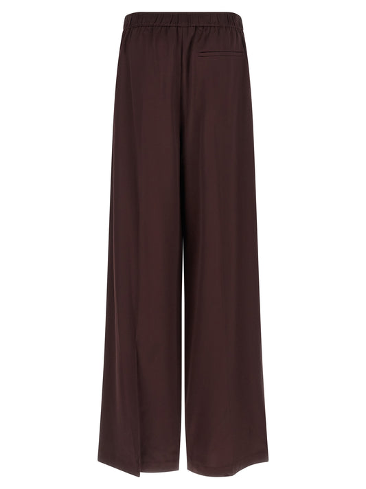 Pantalones informales de viscosa burdeos Tory Burch