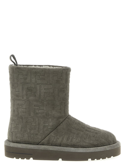 Botines Fendi De Piel De Becerro Gris - Acabado Uniforme