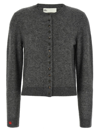 Cárdigan de cachemira gris Tory Burch