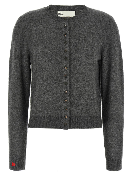 Cárdigan de cachemira gris Tory Burch