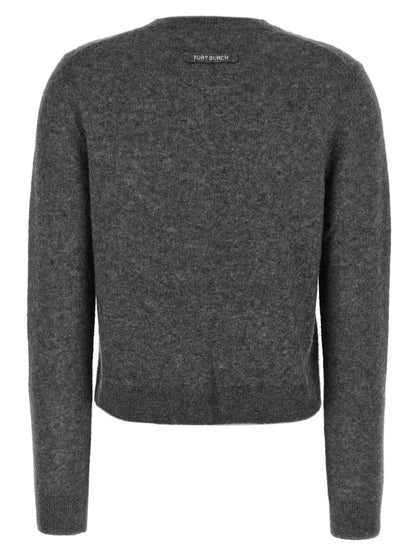 Cárdigan de cachemira gris Tory Burch