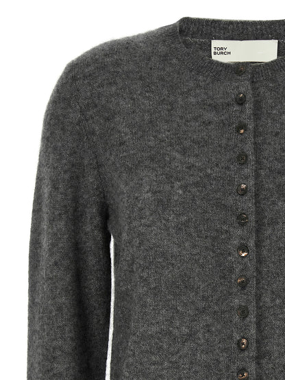 Cárdigan de cachemira gris Tory Burch