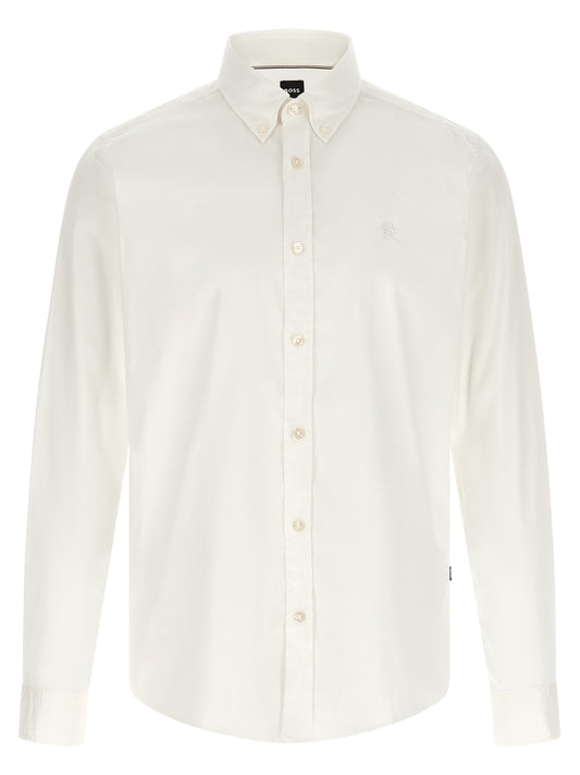 Camisa De Algodón Blanco Hugo Boss Corte Depurado
