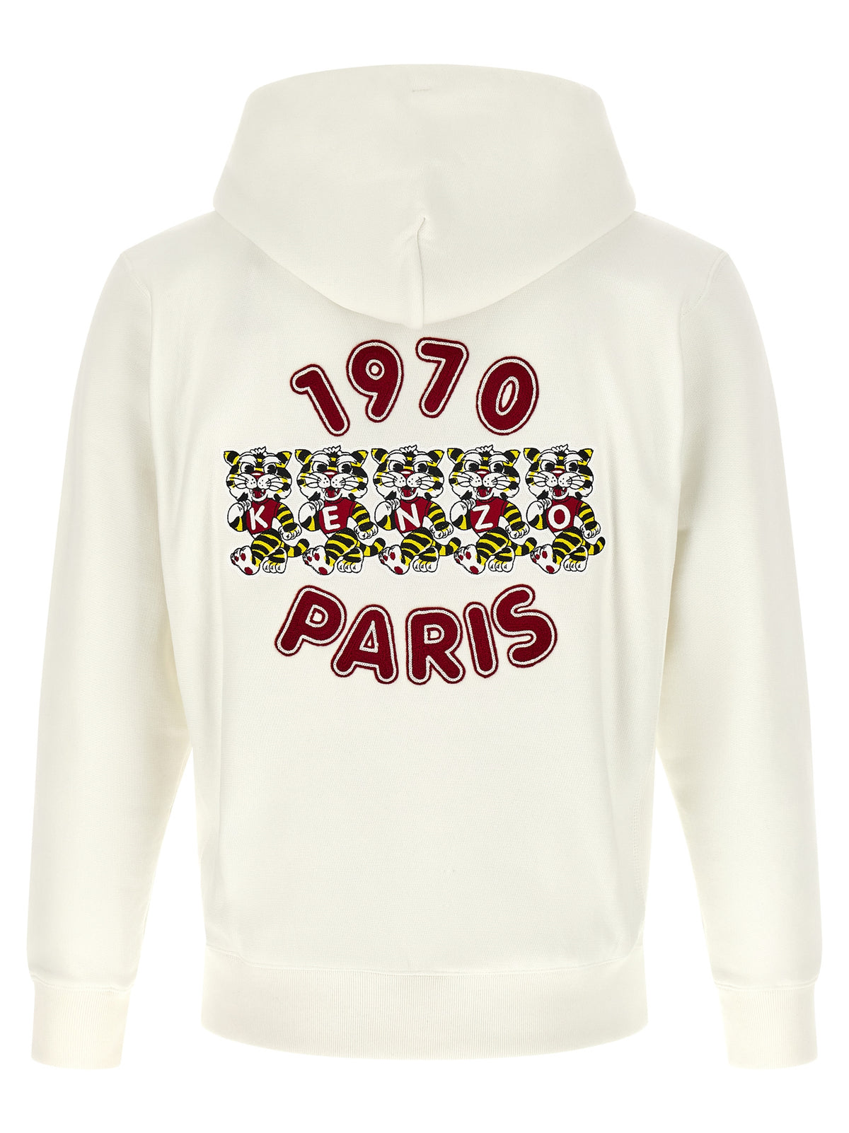 Sweatshirt Kenzo En Coton Blanc Avec Broderie Wild Tiger