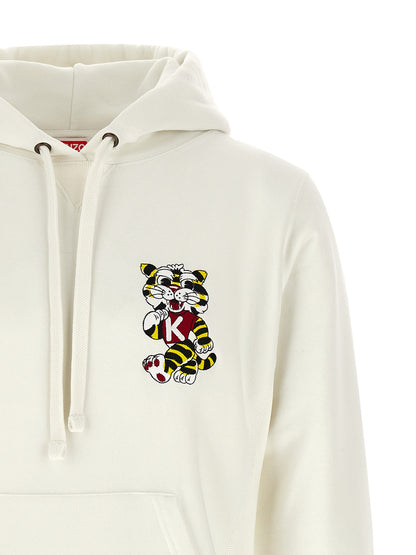 Sweatshirt Kenzo En Coton Blanc Avec Broderie Wild Tiger