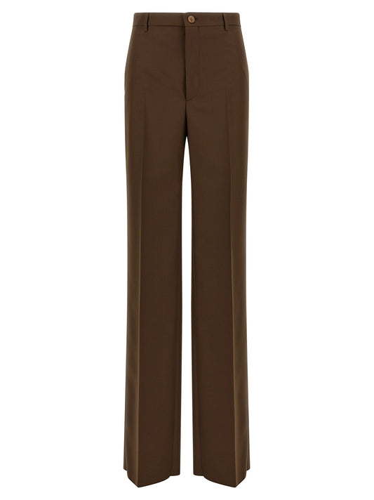 Pantalones de vestir Gucci marrones de poliéster