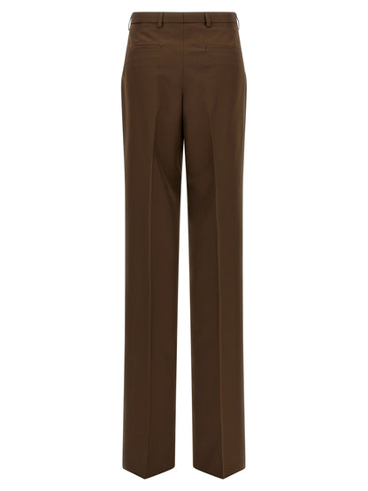Pantalones de vestir Gucci marrones de poliéster