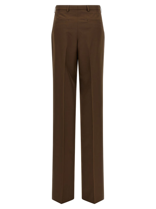 Pantalones de vestir Gucci marrones de poliéster