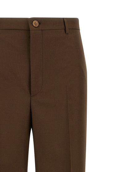 Pantalones de vestir Gucci marrones de poliéster
