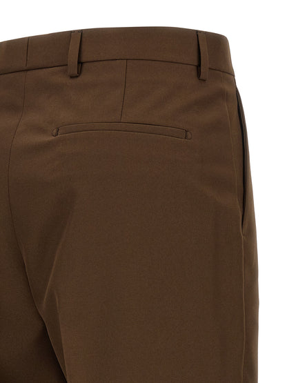 Pantalones de vestir Gucci marrones de poliéster