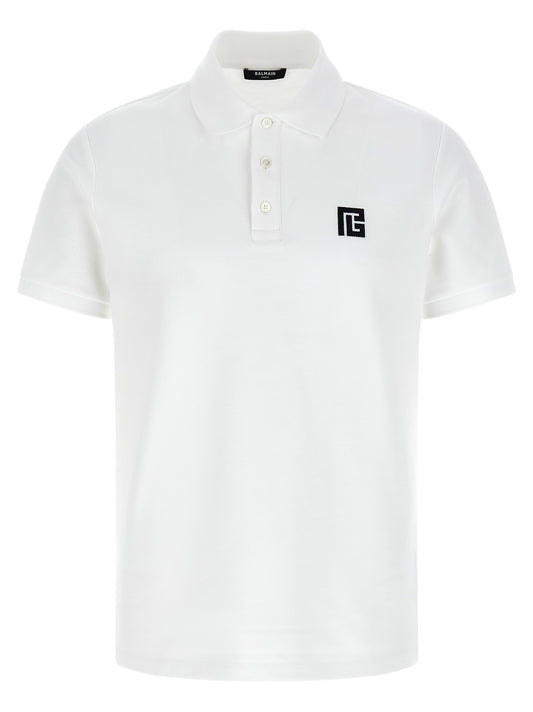 Polo de algodón bicolor Balmain