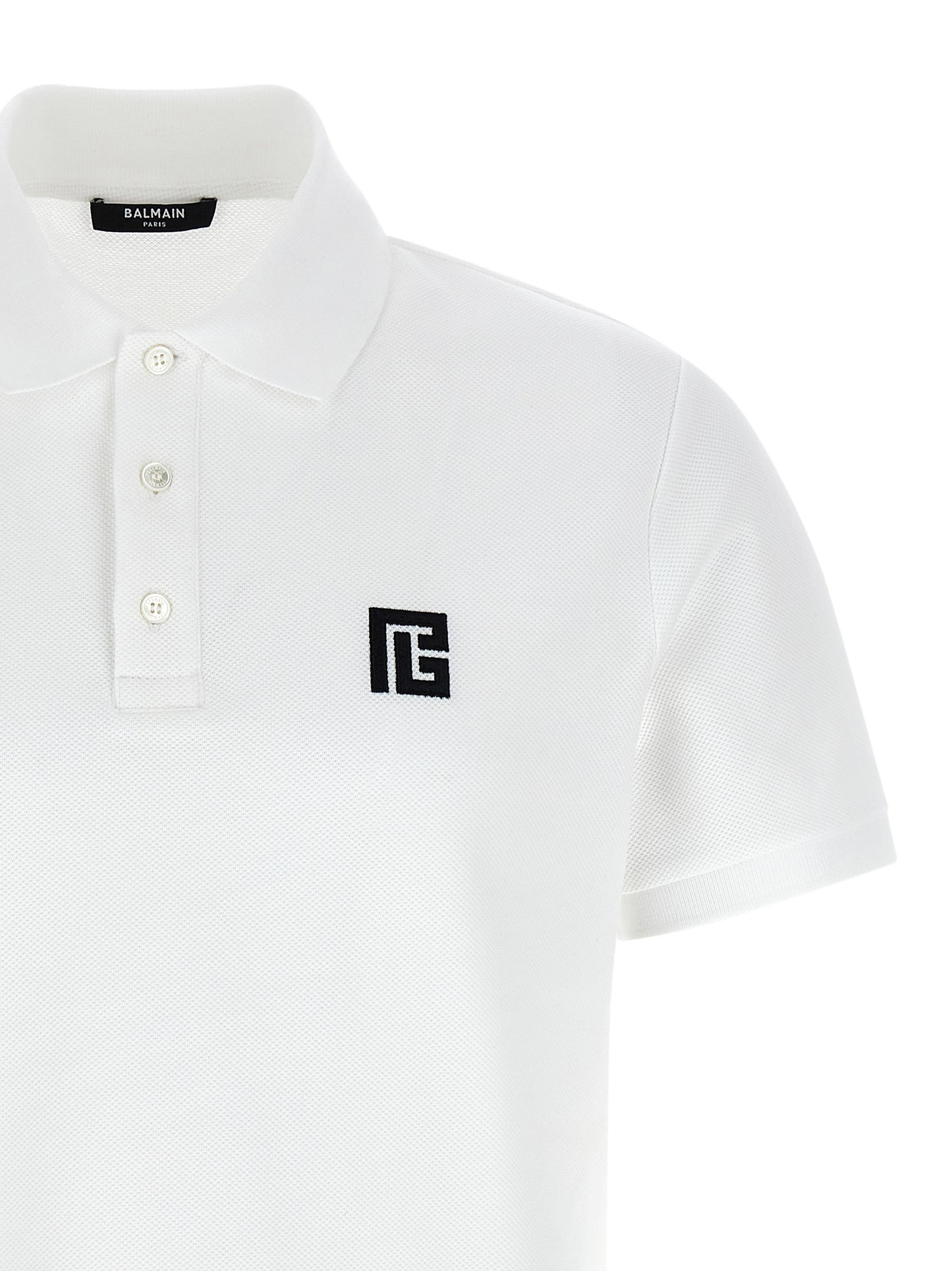 Polo de algodón bicolor Balmain