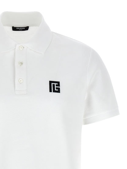 Polo de algodón bicolor Balmain