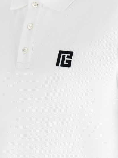Polo de algodón bicolor Balmain