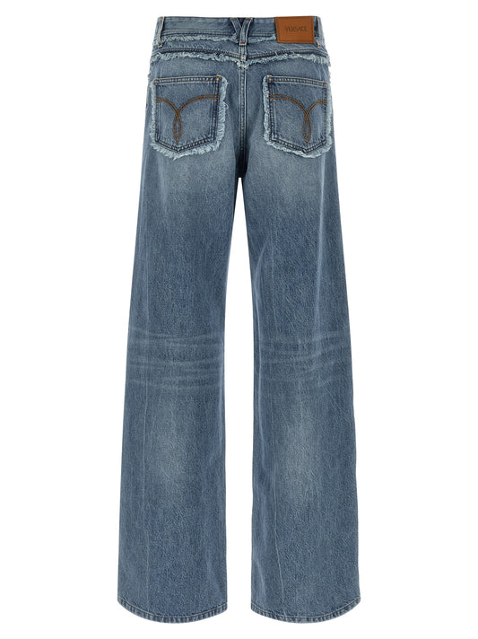 Vaqueros Boyfriend Versace de Algodón Azul